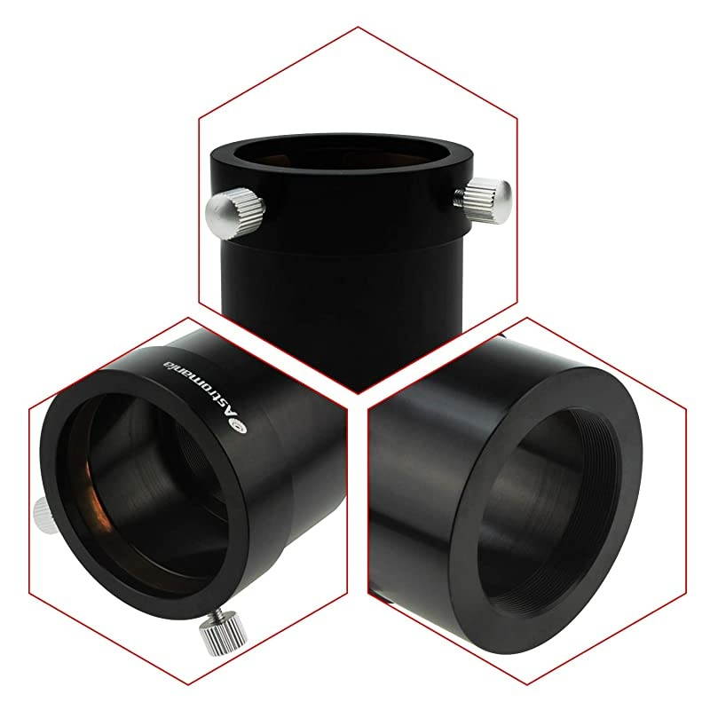 Adaptor T2 Thread to 2quot Female for Telescope Can be Screwed onto Any T2 Male Thread and Provides a clamp for 2quot Accessories