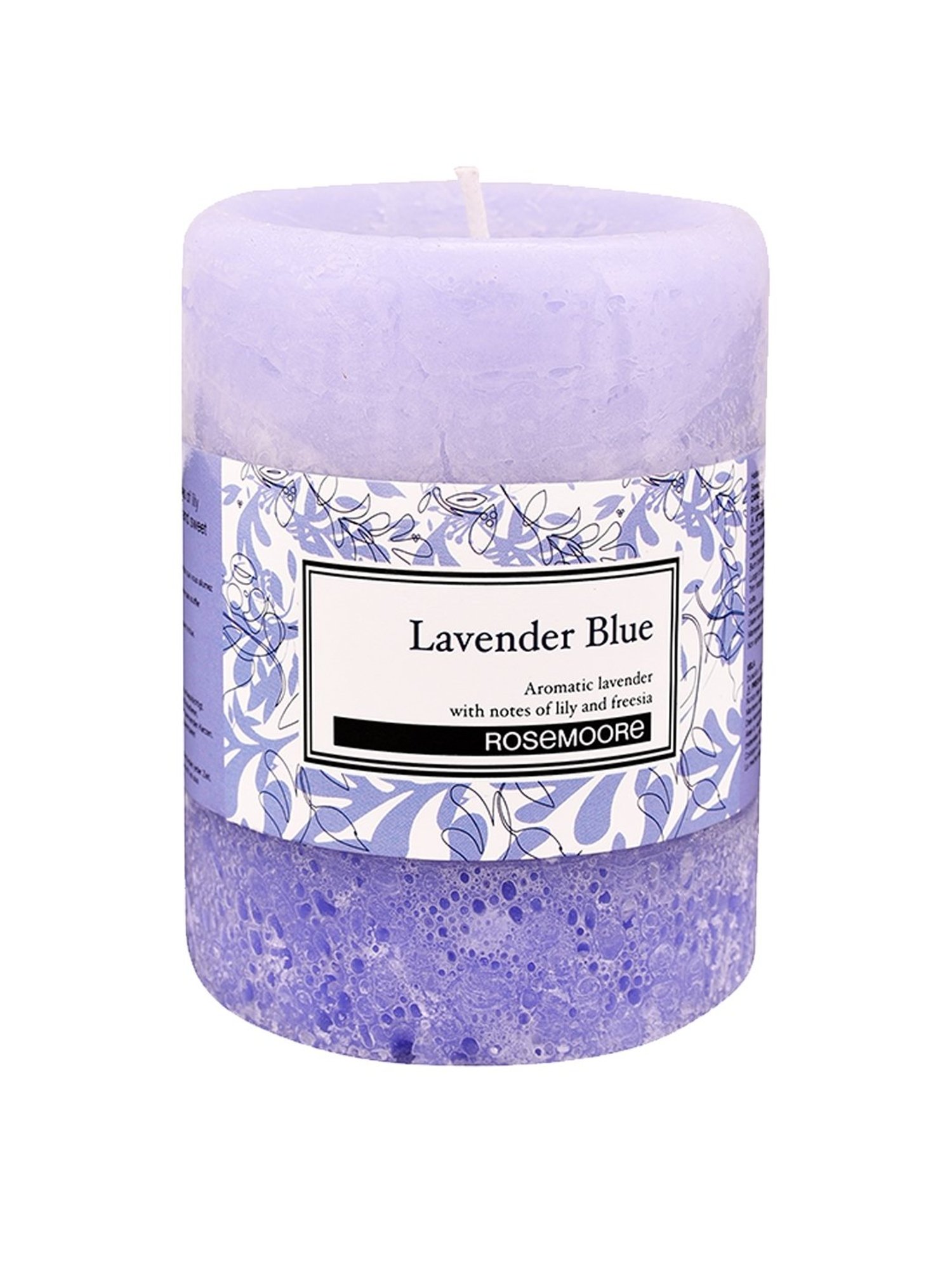 Rosemoore Wax Lavender Blue Pillar Candle