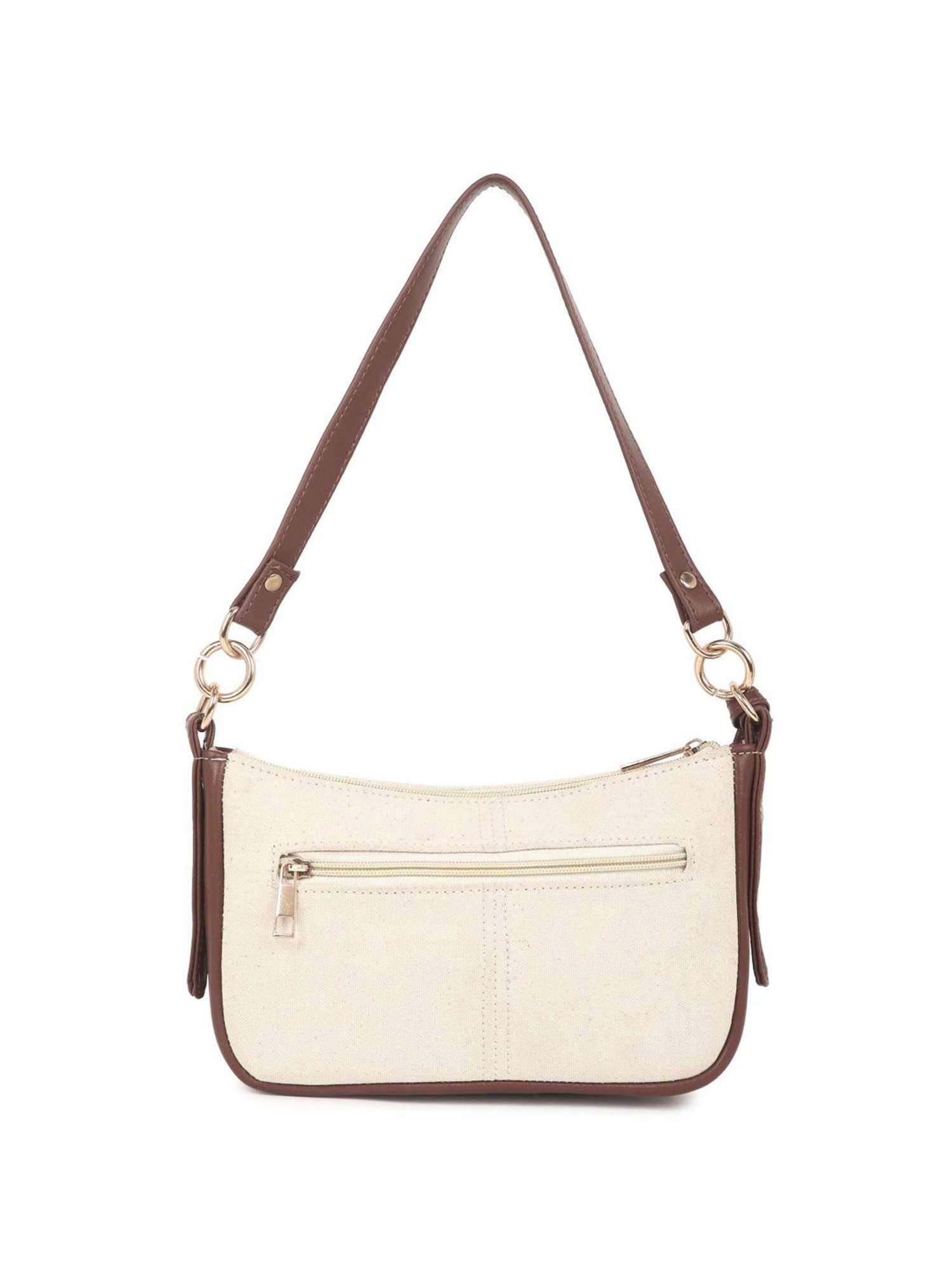 Yelloe Off White Canvas Textured Sling Handbag
