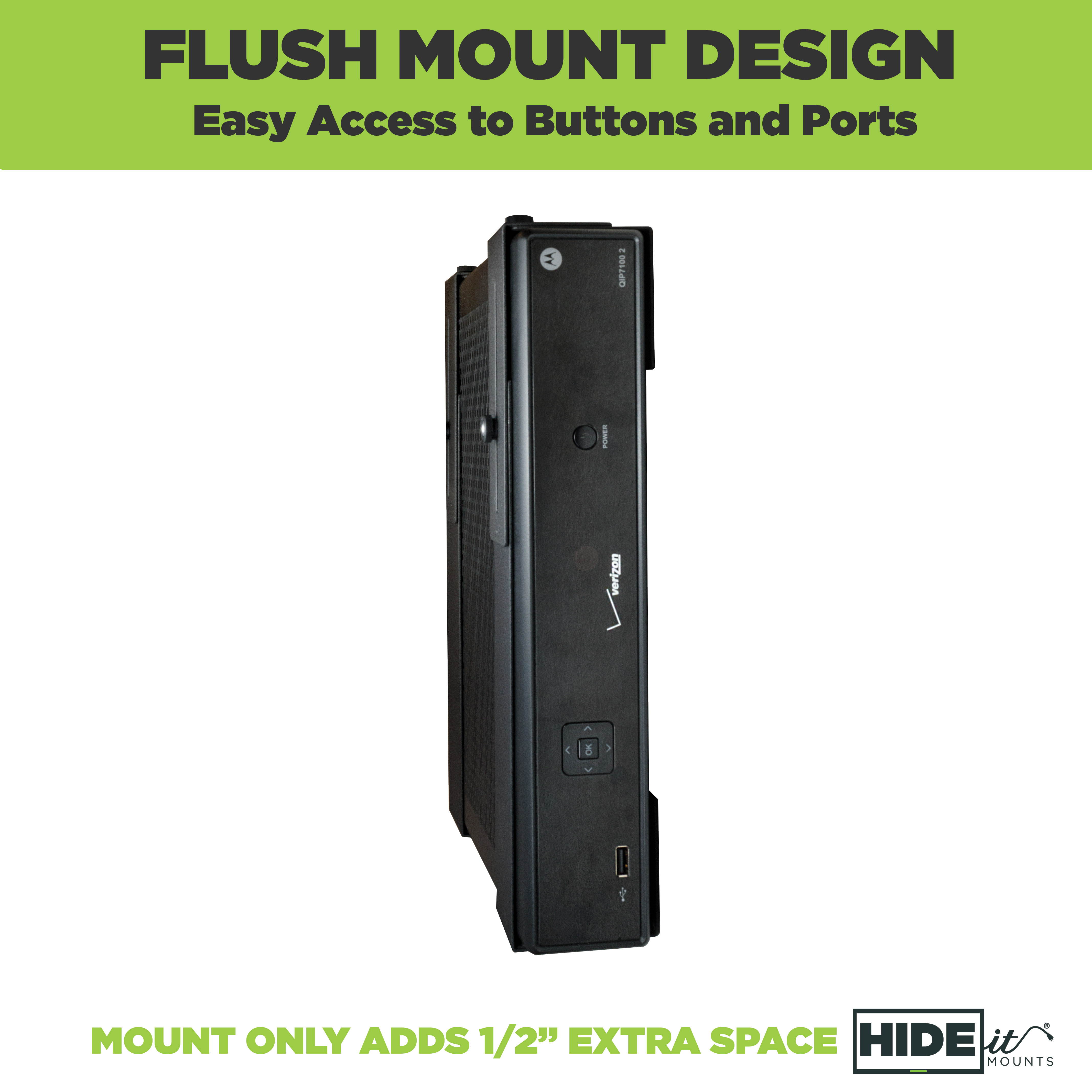 HIDEit Uni-M Mount - Patented Adjustable Medium Sized Device Wall Mount for Cable Boxes - Made in the USA