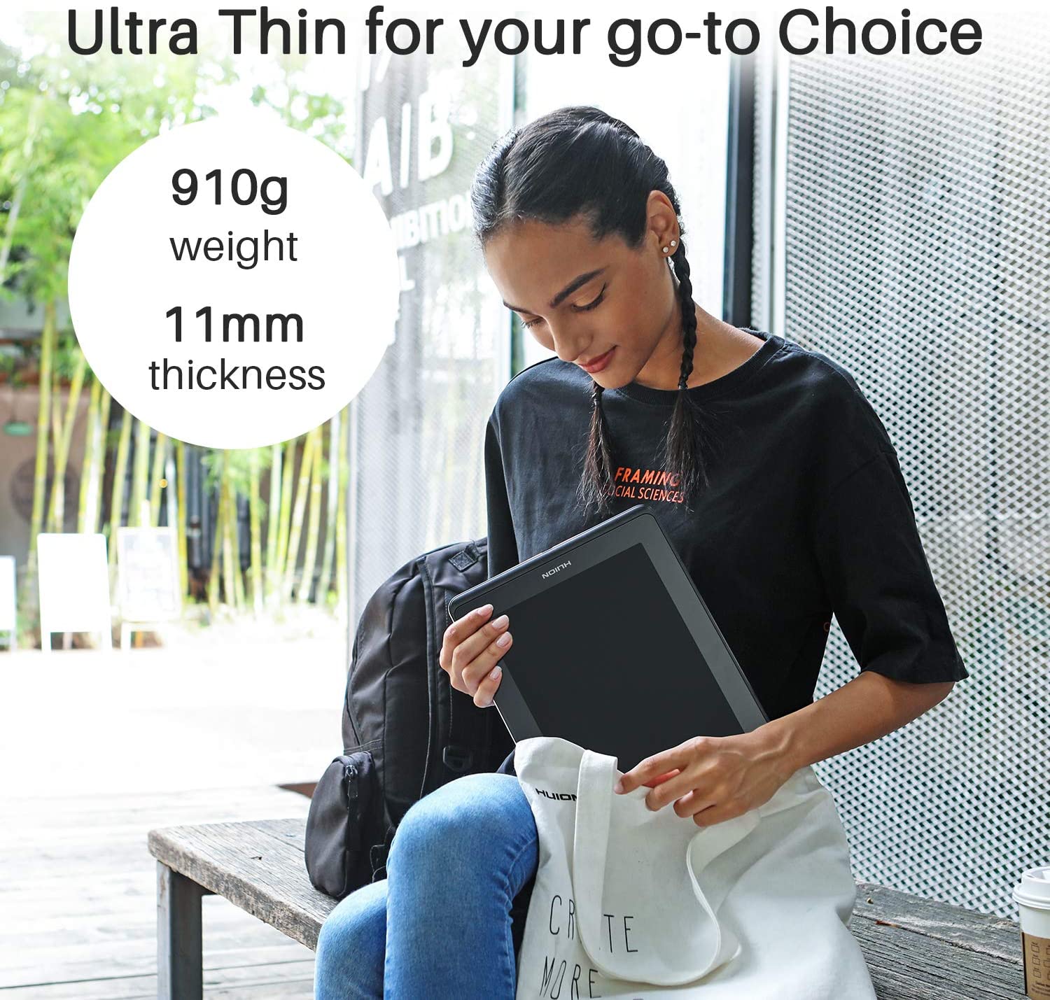 Huion KAMVAS Pro 13 Graphics Drawing Monitor Pen Display Tilt Function 8192 Pen Pressure Battery-Free Stylus, Full-Laminated Screen, 120% sRGB(No Stand)