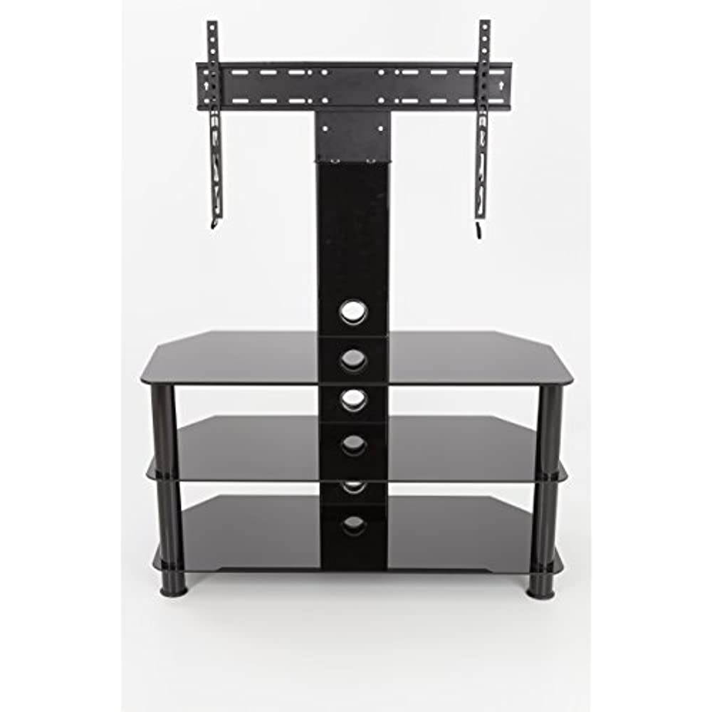 AVF SDCL900BB-A Stand with TV Mount for TVs up to 65", Black Glass, Black Legs