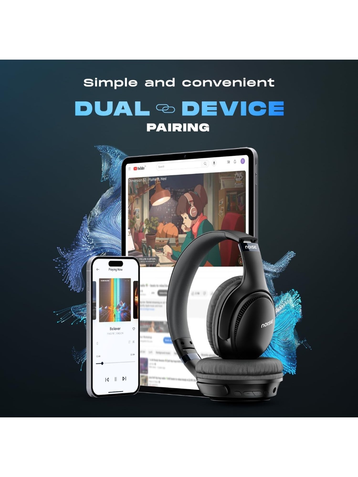 Major IV On Ear Wireless Bluetooth Headphone with Microphone (Black, True Wireless)