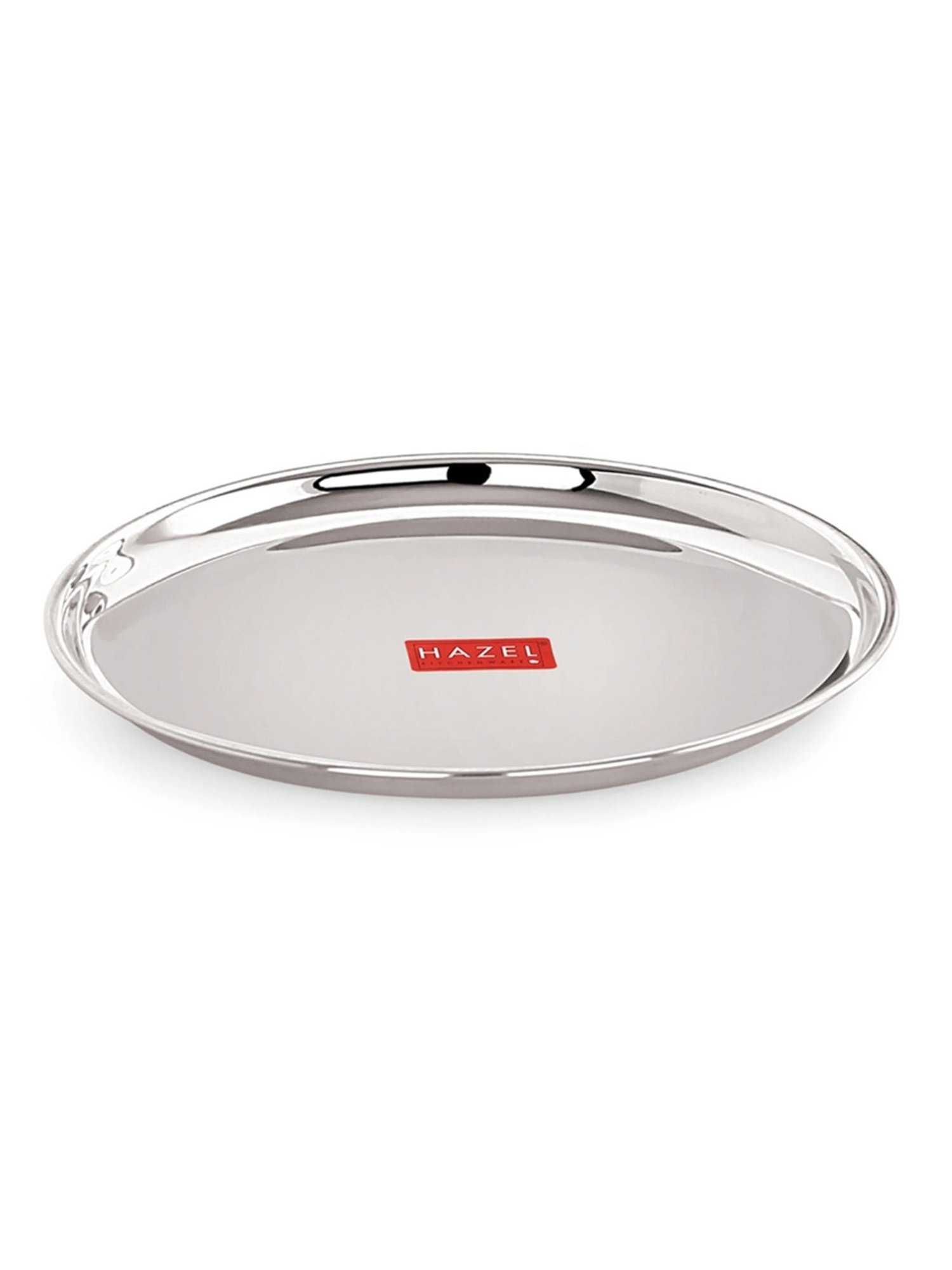HAZEL Silver Stainless Steel Snack Plates With Mirror Finish