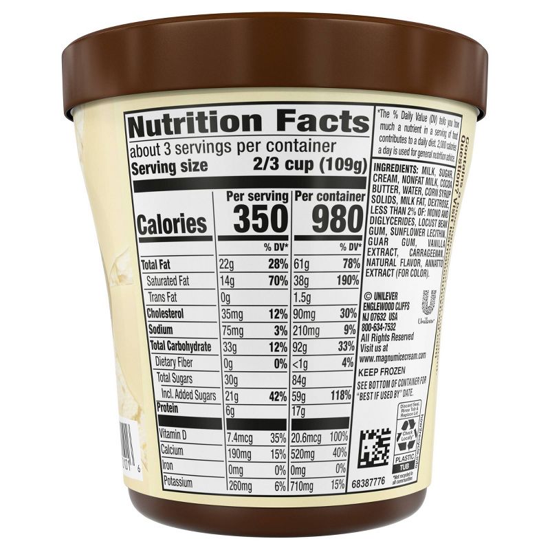 Magnum Tub White Chocolate Vanilla Ice Cream - 14.8oz
