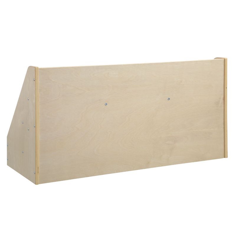 ECR4Kids Birch 5 Compartment Easy to Reach Book Display, Toddler Wooden Book Storage Rack, Natural