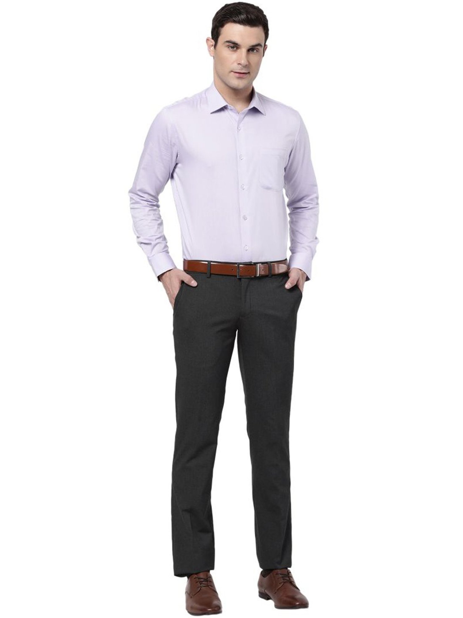 AD by Arvind Purple Cotton Regular Fit Shirt
