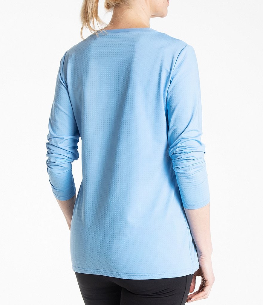 Bette & Court Crossover Jewel Neck Long Sleeve Top