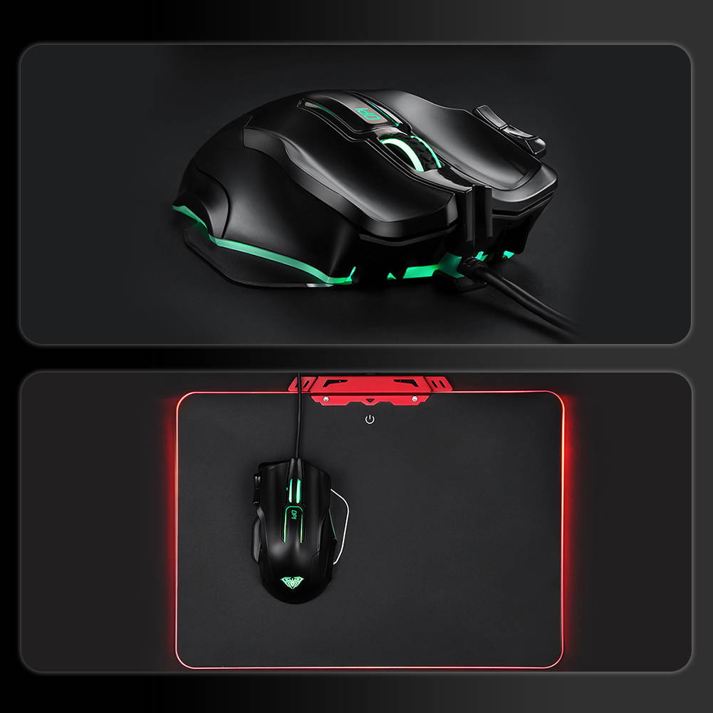 AULA 9006 Wired Professional Gaming Mouse Death Coil 10-Key Programmable 8200DPI Mouse for Computer