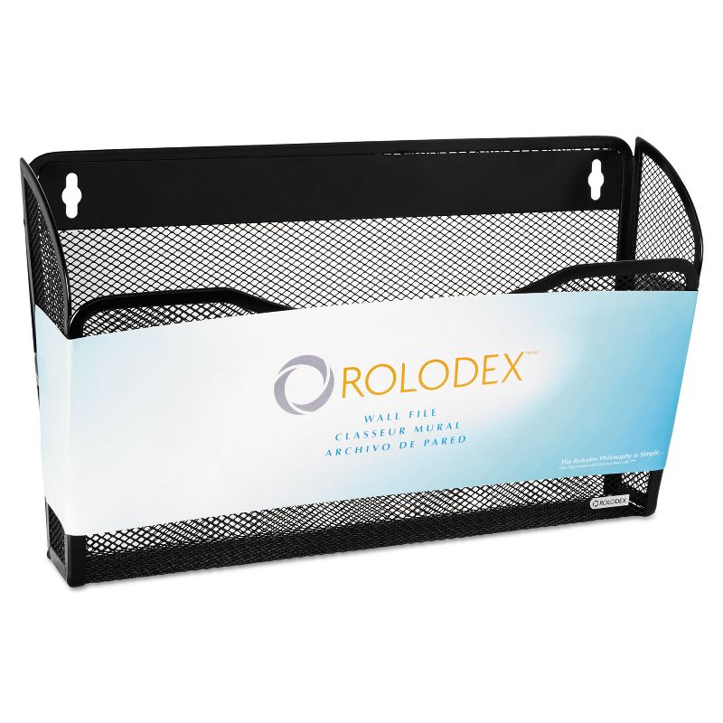 Rolodex Single Pocket Wire Mesh Wall File Letter Black 21931