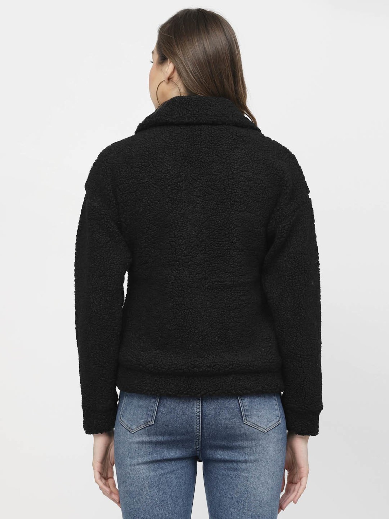Juelle Black Front-Open Sweatshirt