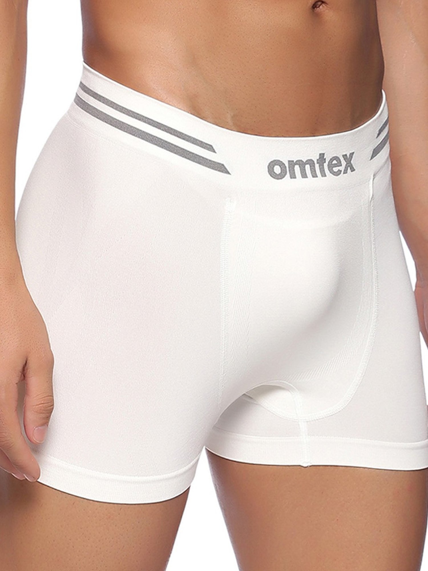 Omtex Men's Seamless Shorts with Inner Pocket Pack of 2 (Black & White) Size - M
