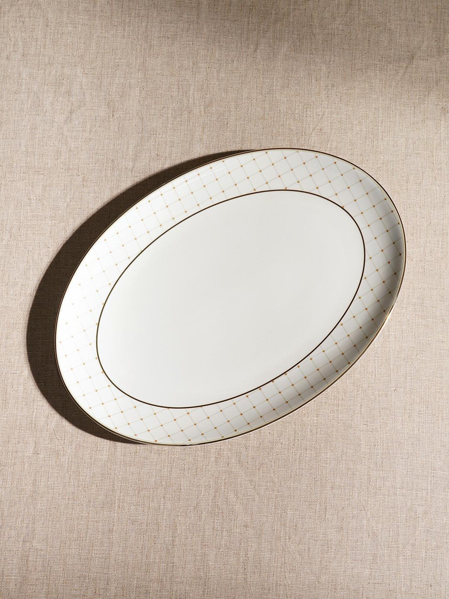 Pure Home and Living White Ceramic Solid Platters