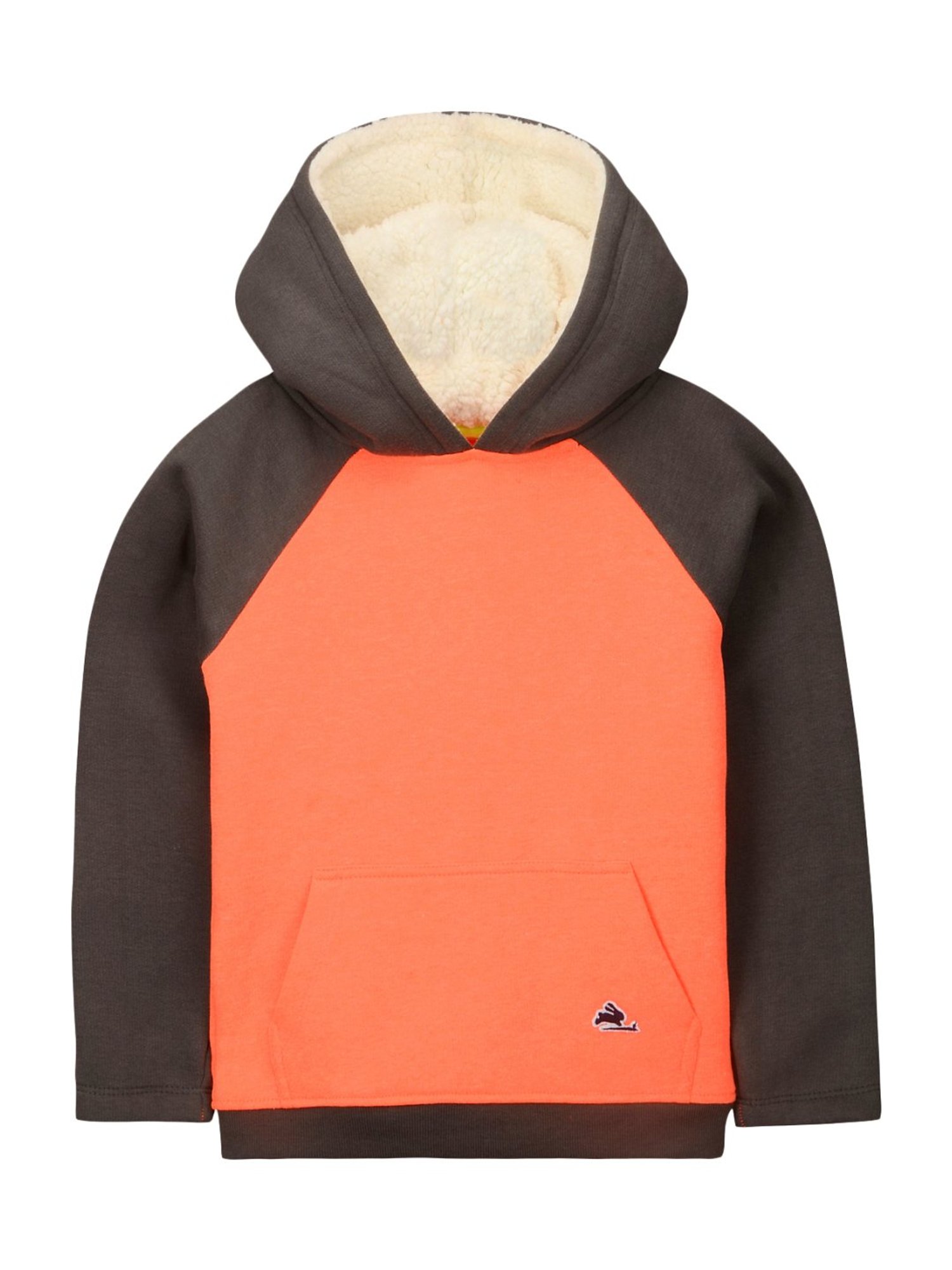 Cherry Crumble By Nitt Hyman Kids Orange & Grey Color Block Pattern Hoodie