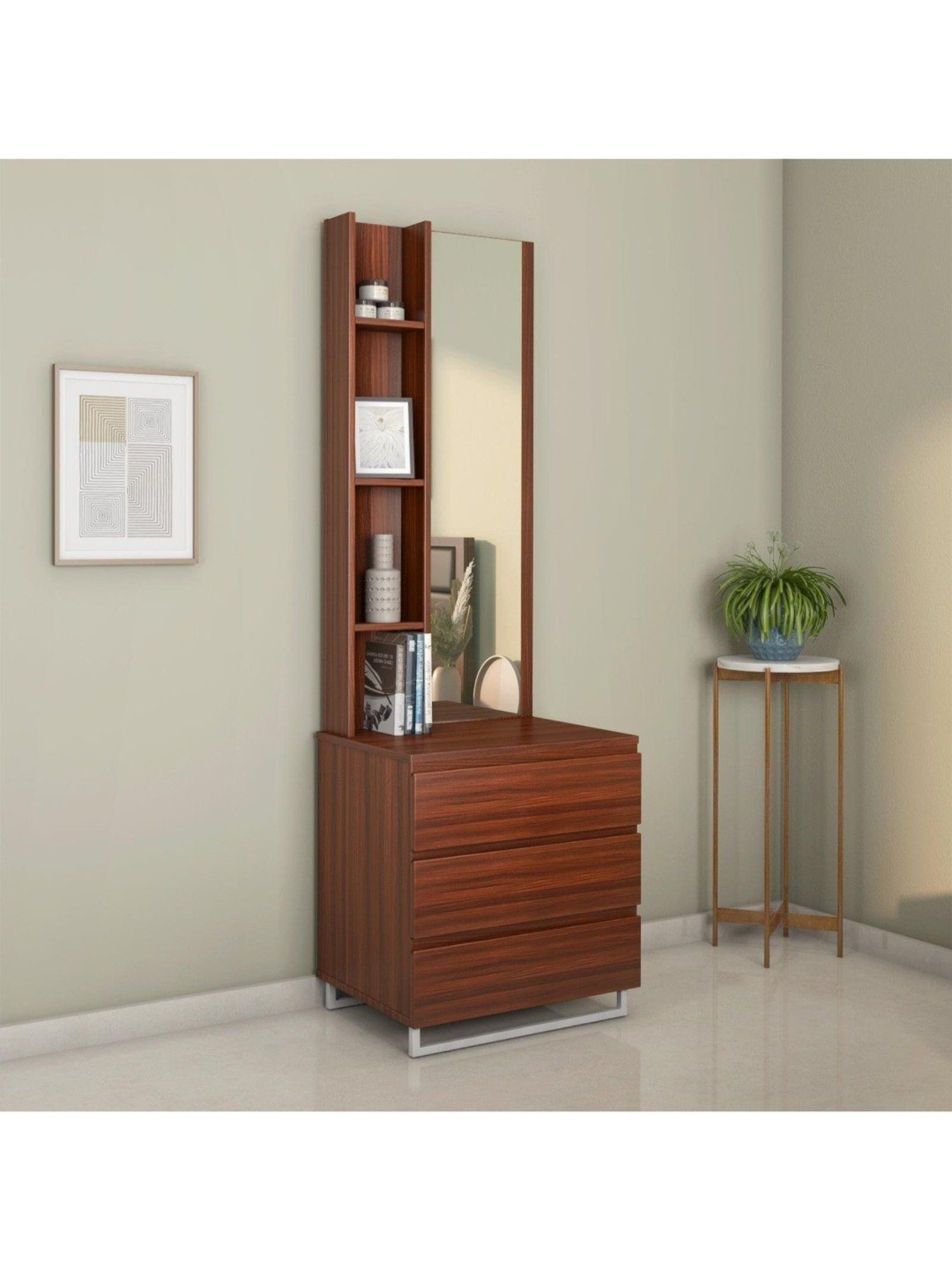 Nilkamal Meta Classic Walnut Engineered Wood Dressing Table