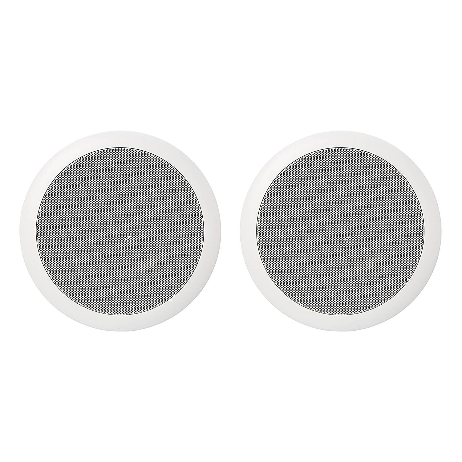 AmazonBasics 6.5" Round In-Ceiling In-Wall Mounted Speakers, Set of 2