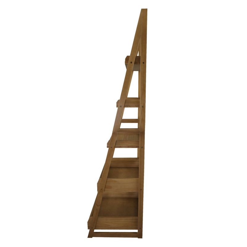 74" 5 Shelf Ladder Bookcase Alpine Gray - Flora Home