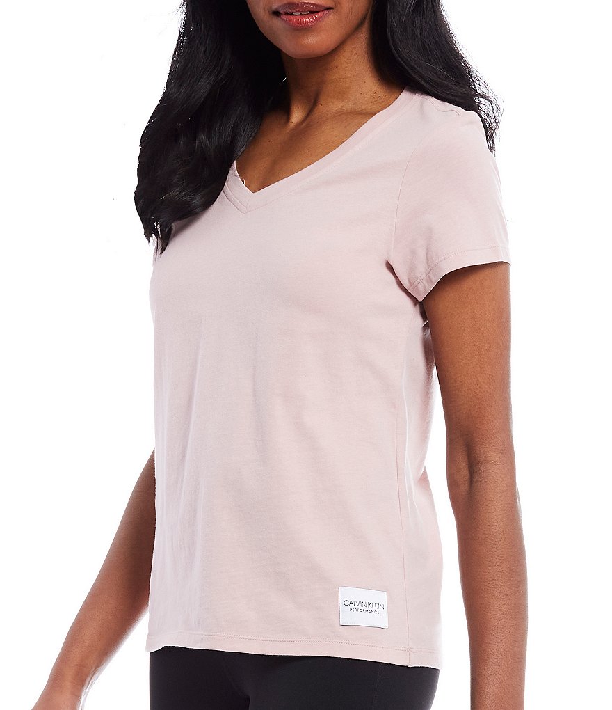 Calvin Klein Performance Logo Patch Short Sleeve V-Neck Tee