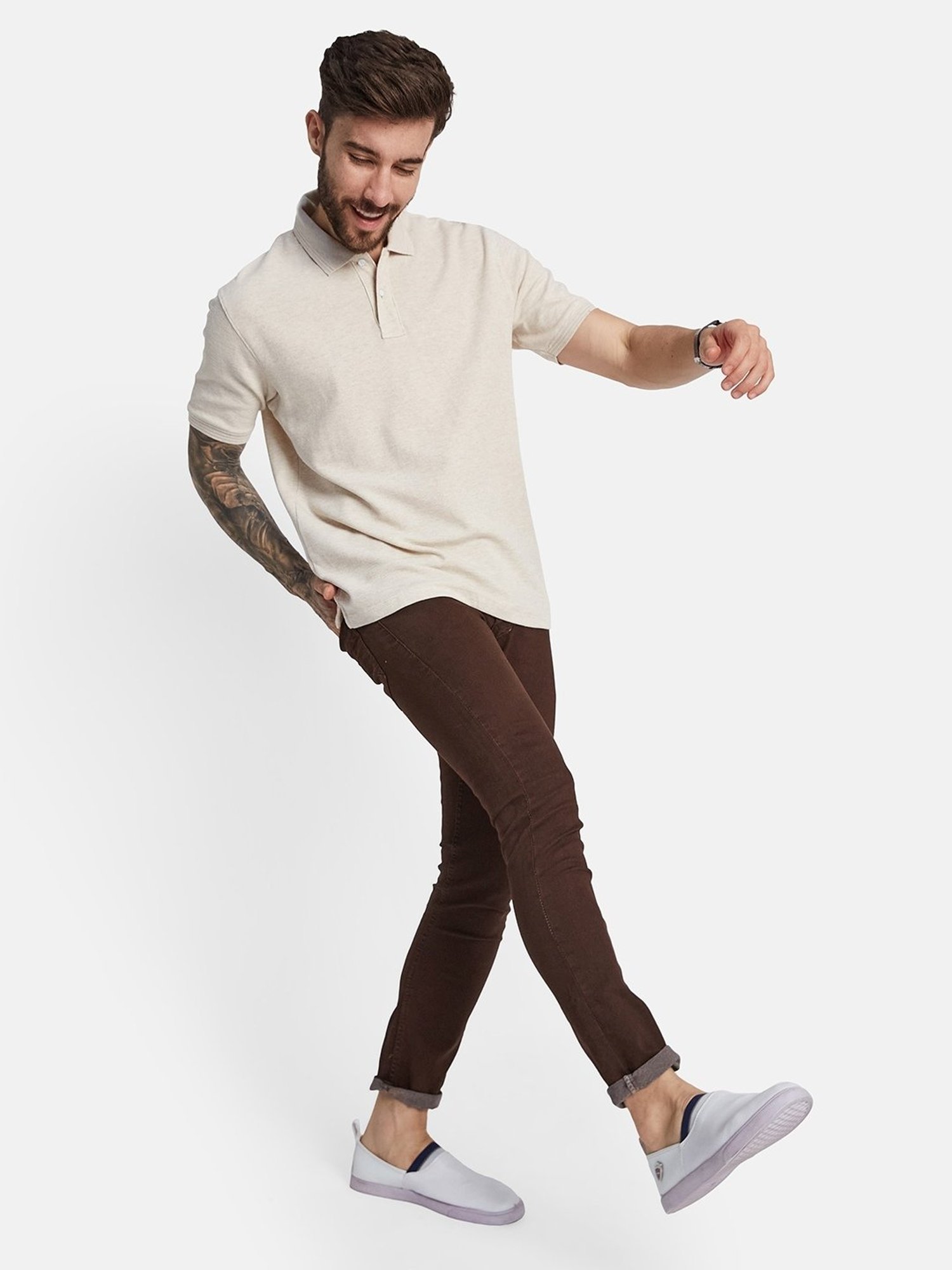 Octave Natural Regular Fit Polo T-Shirt