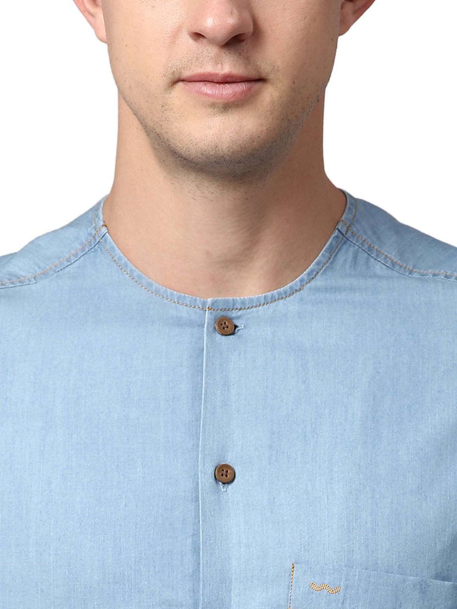 Slowave Blue Regular Fit Shirt