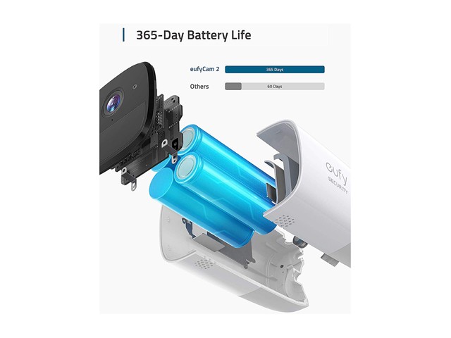 Eufy Security eufyCam 2 Wireless Home Security Add-on Camera, Requires HomeBase 2, 365-Day Battery Life, HD 1080p, No Monthly Fee