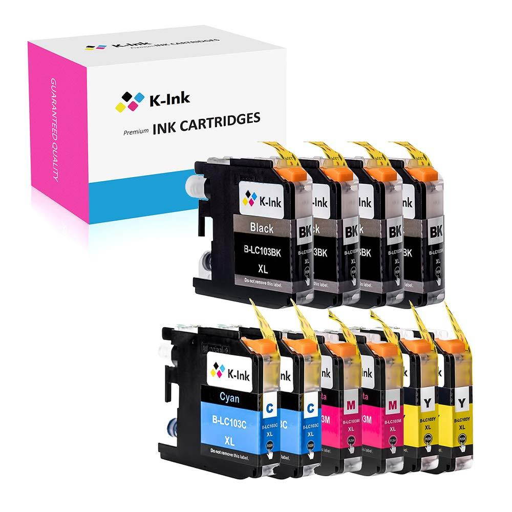 K-Ink Compatible Ink Cartridge Replacement for Brother LC103 LC 103XL 101XL LC101 (10 Pack)