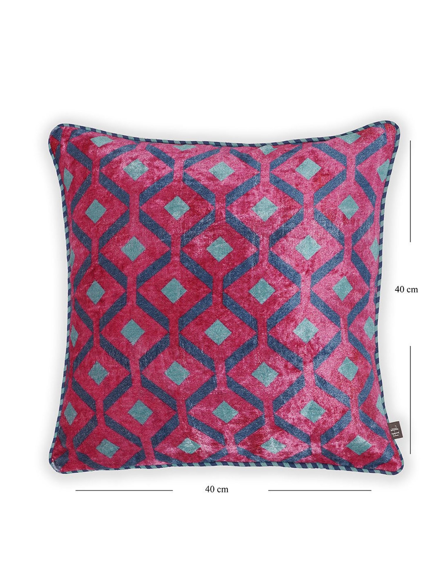 Pure Home and Living Pink Cotton Geometric Cushion Cover
