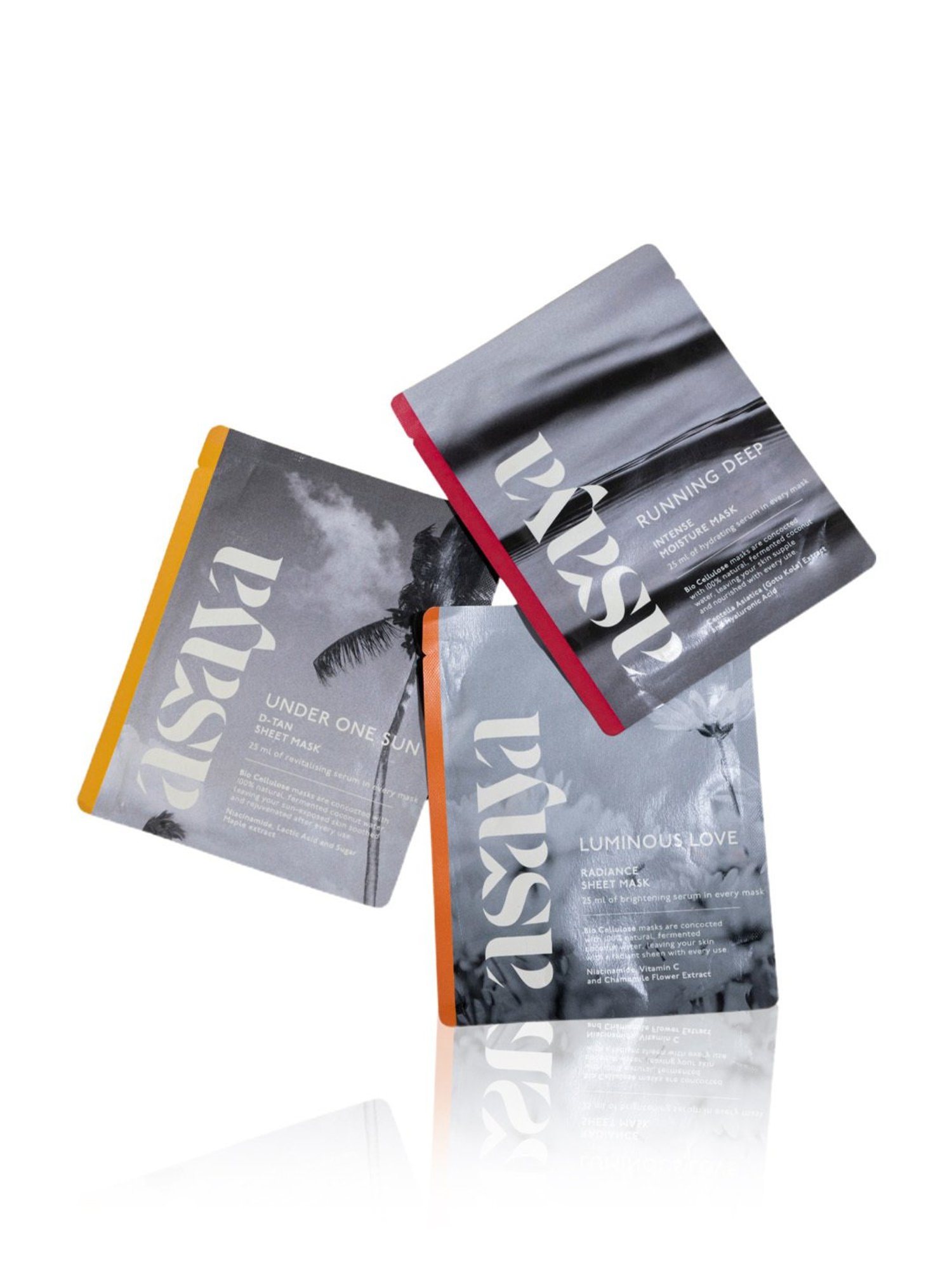 Asaya D-Tan & Intense Moisture & Radiance Sheet Mask - Pack of 3