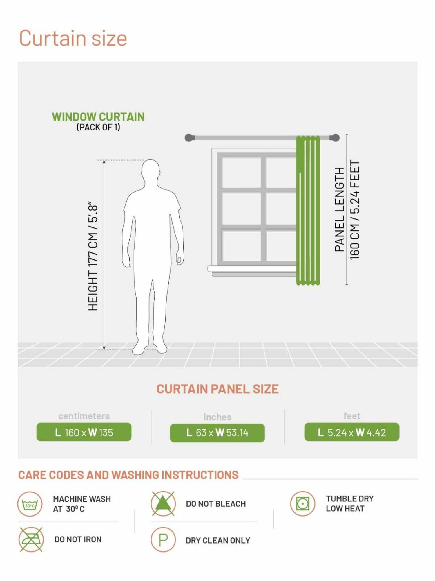 Ddecor Live Beautiful Beige Polyester 5 ft Window Curtain