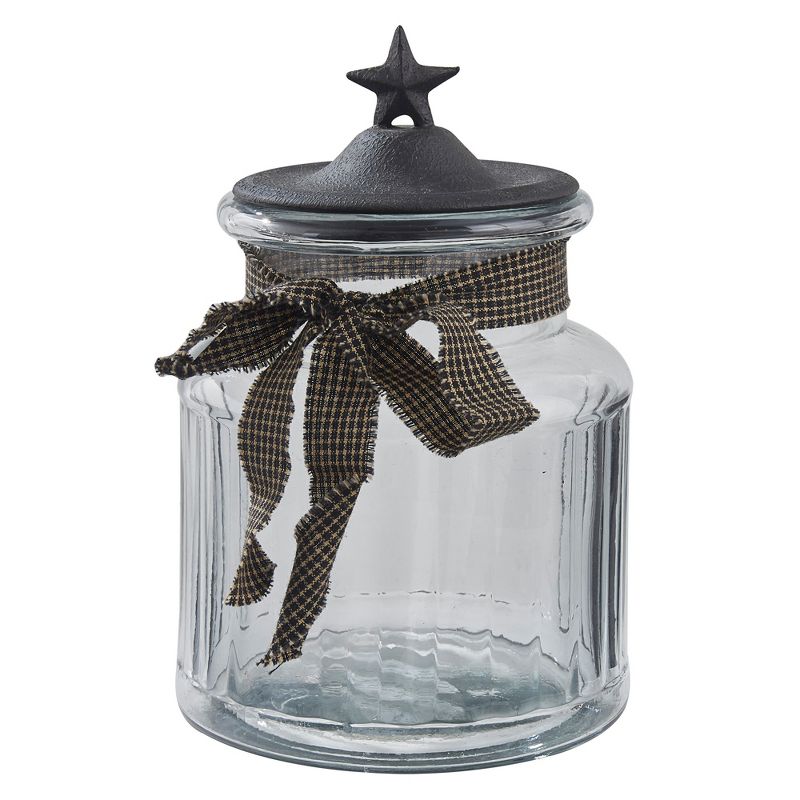 Park Designs Star Glass Jar - 7"H - Black
