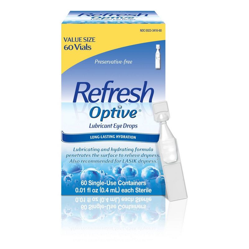 Refresh Optive Sensitive Lubricant Eye Drops - 60ct