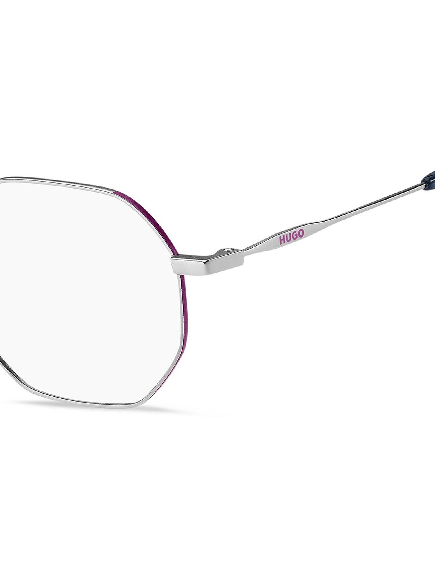HUGO Silver Geometric Eye Frames for Women