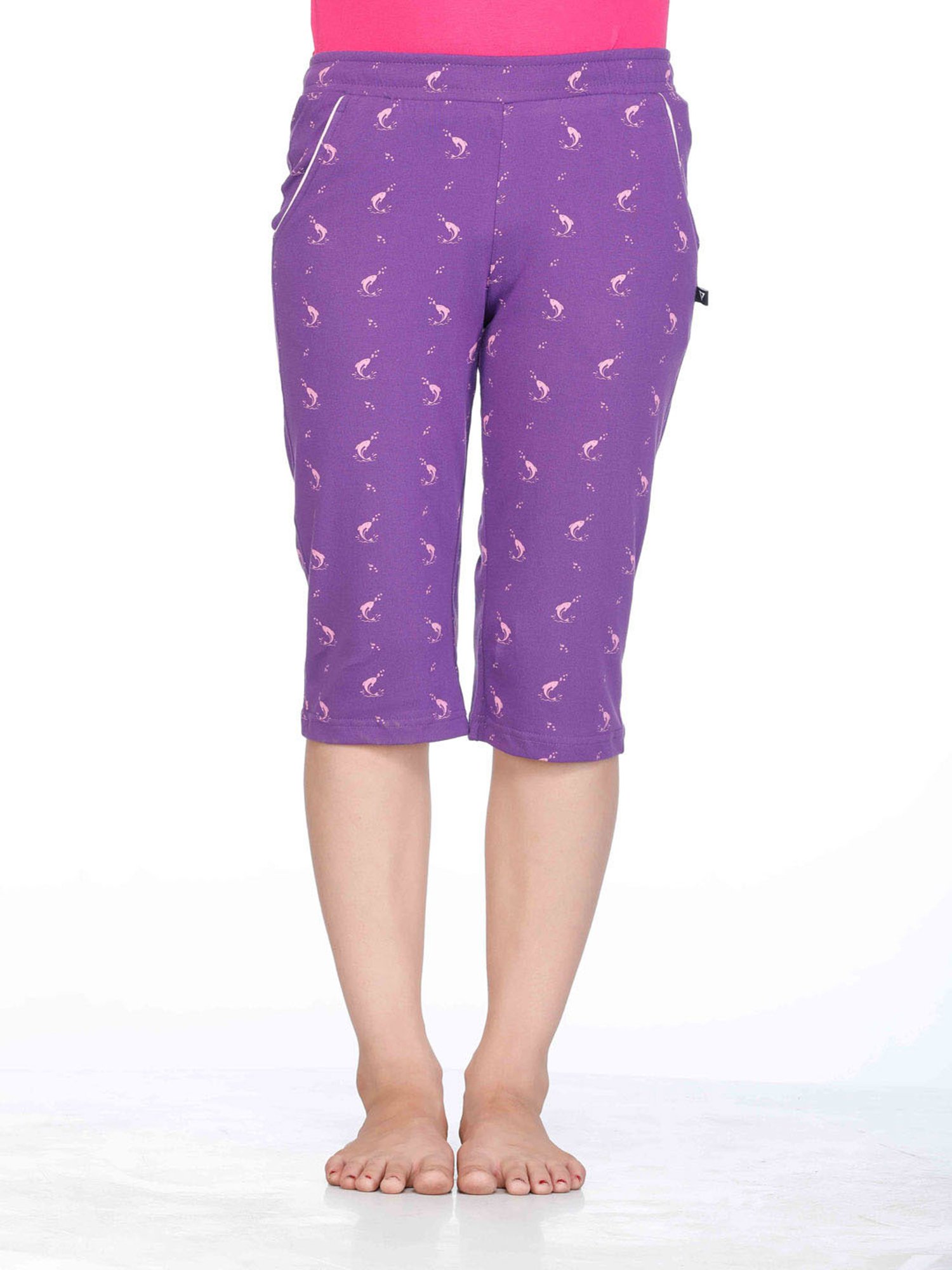 Proteens Girls Voilet Printed Capri