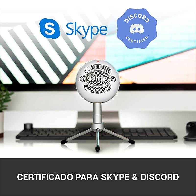 Snowball iCE USB Mic for Recording and Streaming on PC and Mac Cardioid Condenser Capsule Adjustable Stand Plug and Play White