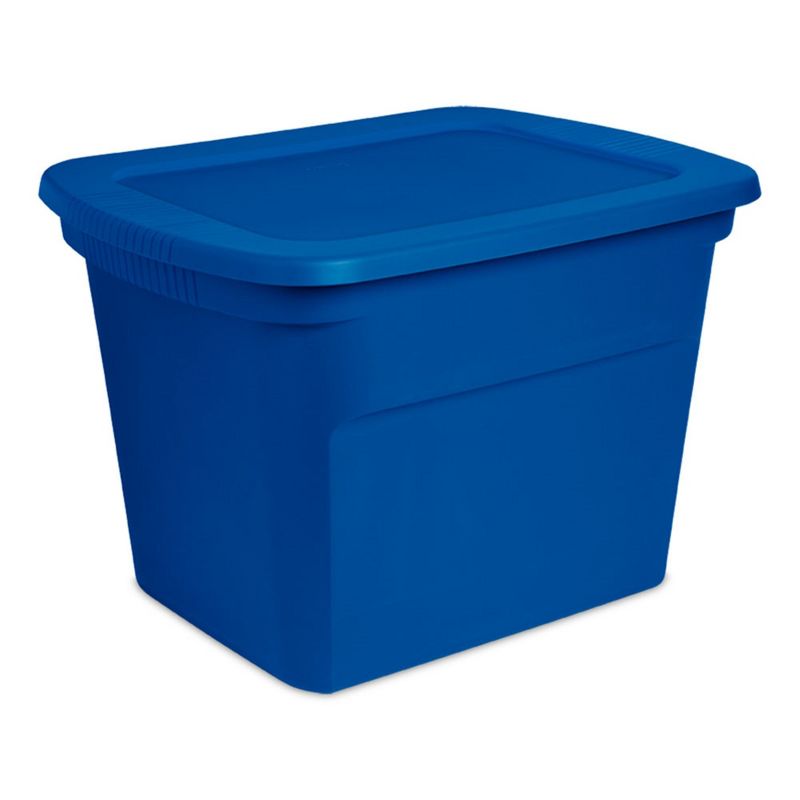 Homz 64 Quart Secured Seal Latch Extra Large Single Clear Stackable Storage Container Tote with Blue Lid for Home, Garage, or Basement (2 Pack)