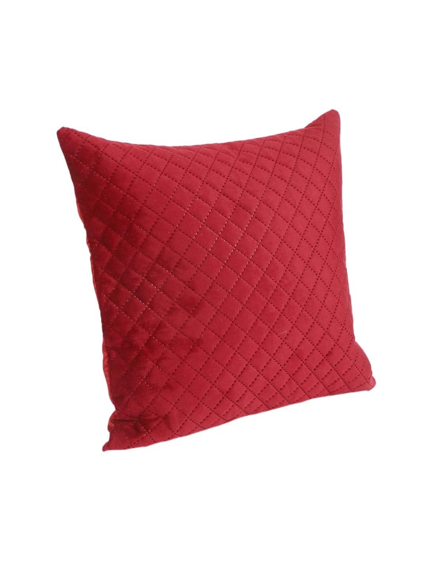 MFD HOME Furnishing Maroon Velvet Cushion Cover - Set of 1