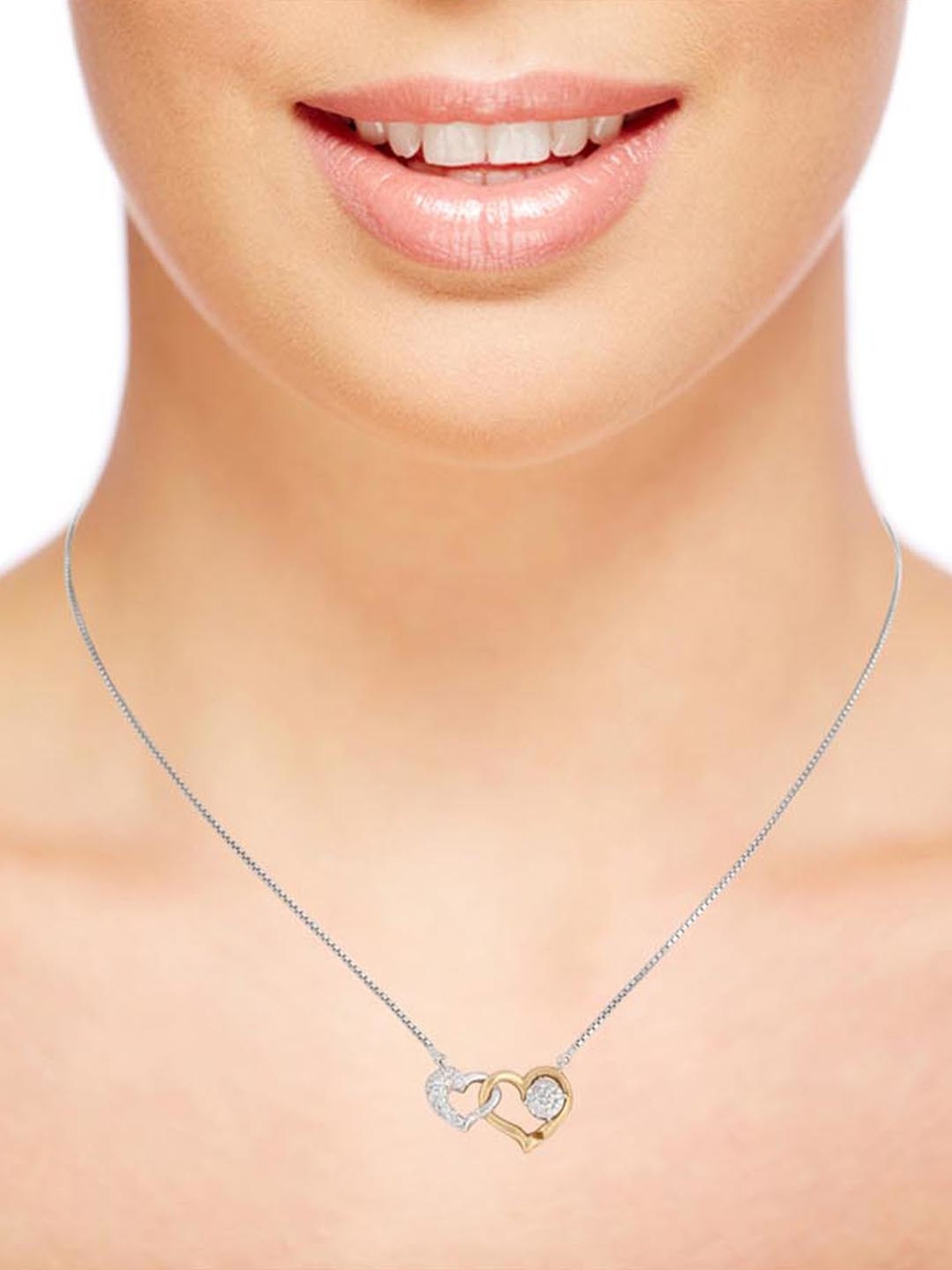 CKC 18k Gold & Diamond Pendant with Chain for Women