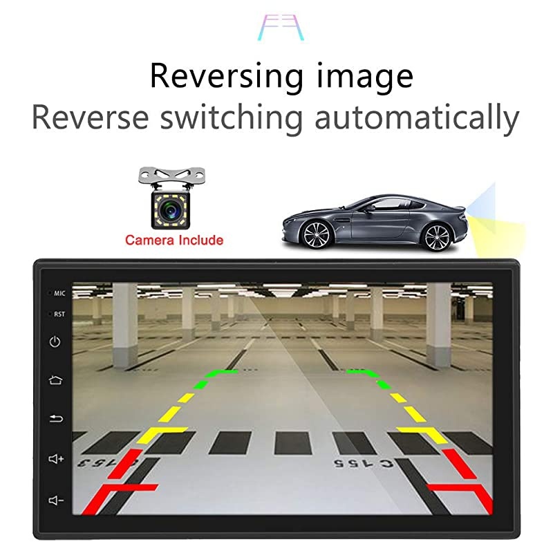 Double Din Car Radio GPS Navigation Android Car Stereo 7 Inch HD Touch Screen Car MP5 Player Dual USB AUX in Support Bluetooth WiFi GPS FM Radio AndroidiOS Mirror Link with Rear Camera