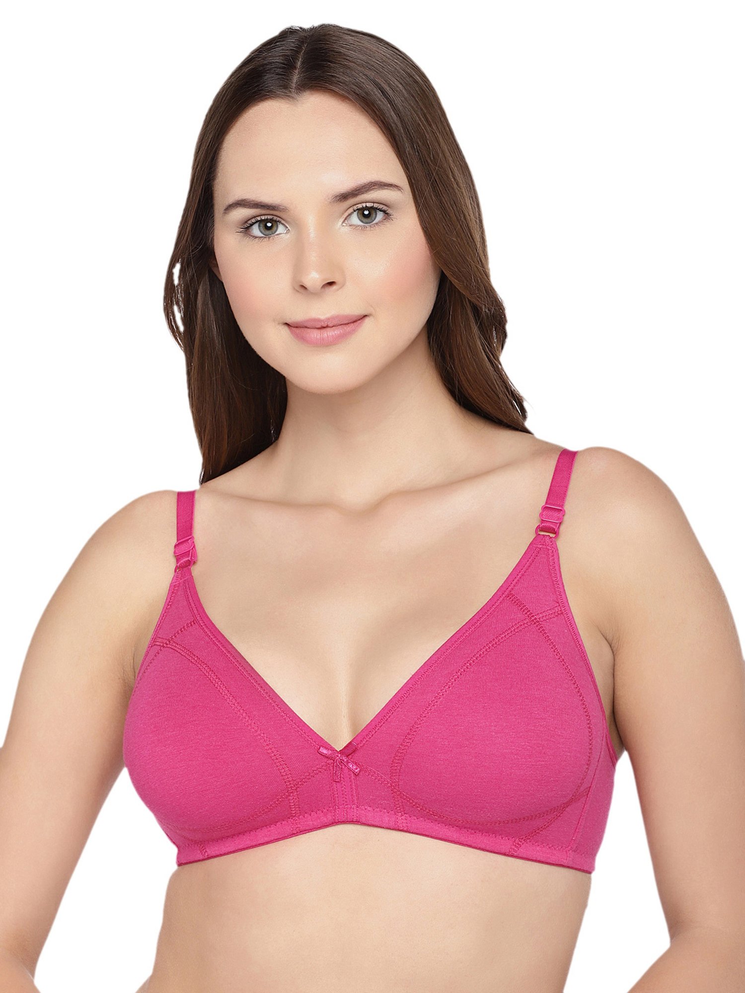 Inner Sense Fuchsia & Black Half Coverage T-Shirt Bra - Pack of 3