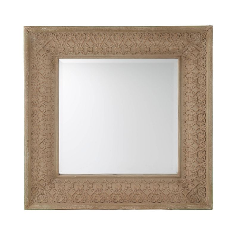 31.5" x 31.5" Weype Decorative Wall Mirror Gray - Southern Enterprises