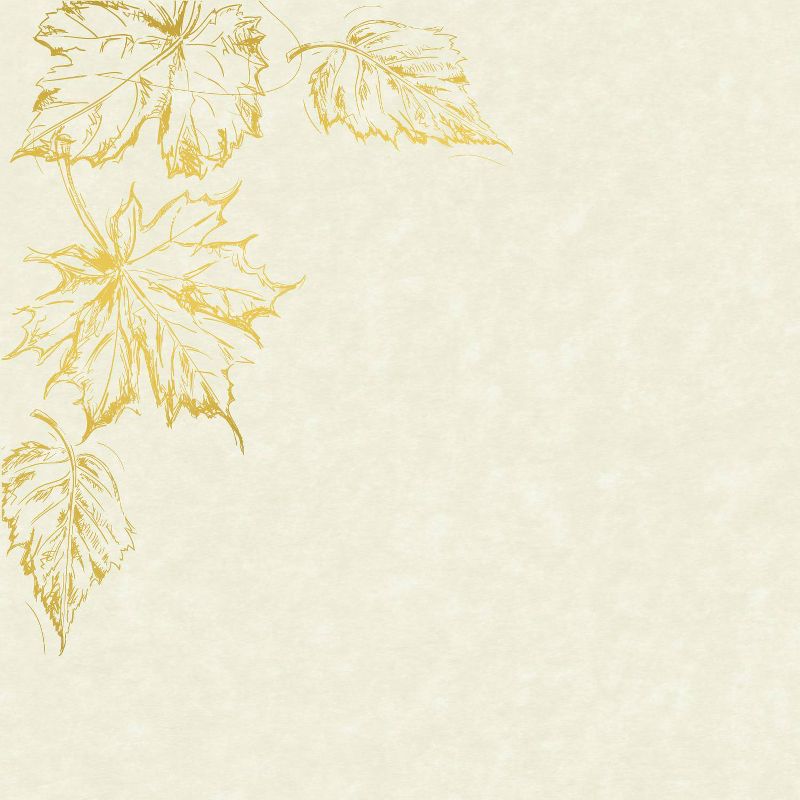 40ct Gold Foil Parchment Leaves Letterhead