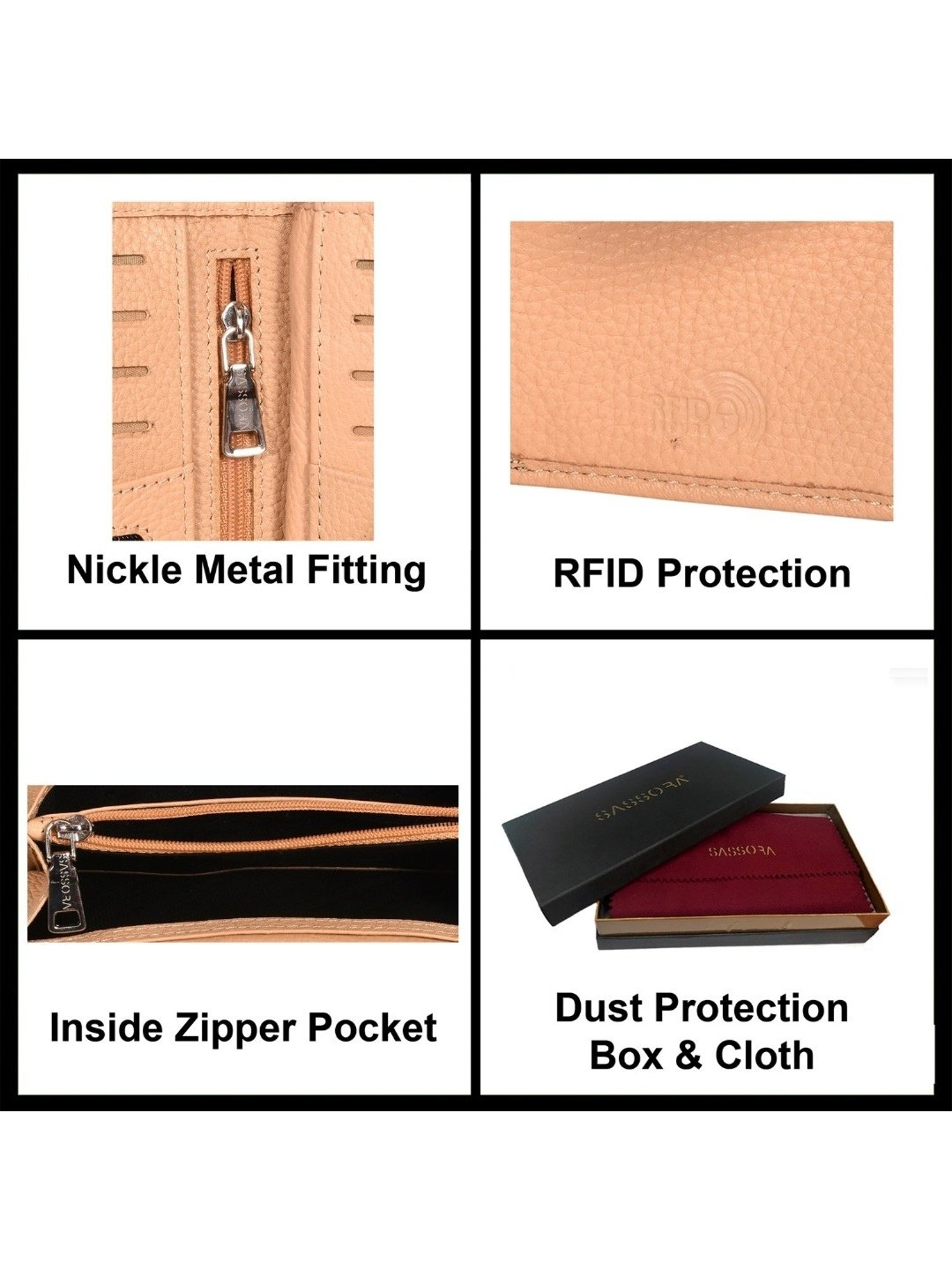 SASSORA QIU Beige Leather Wallet