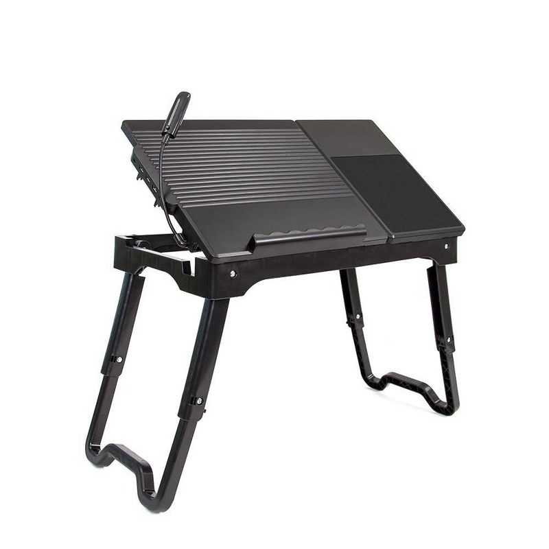Origami Multi Functional Laptop Computer Tray Table Stand with LED Light, Black