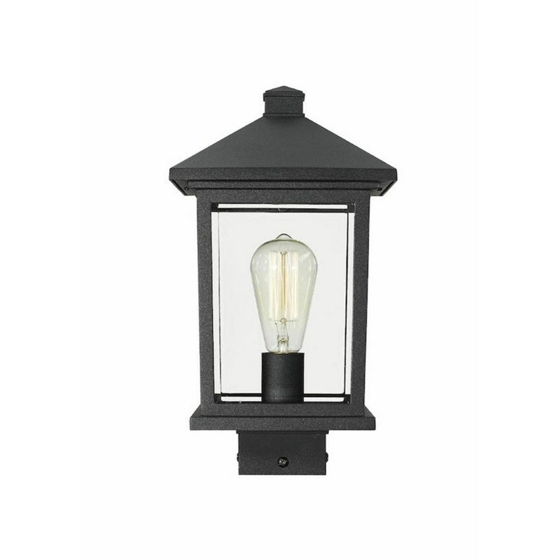 1 Light Outdoor Post Mount Sconce Black - Aurora Lighting