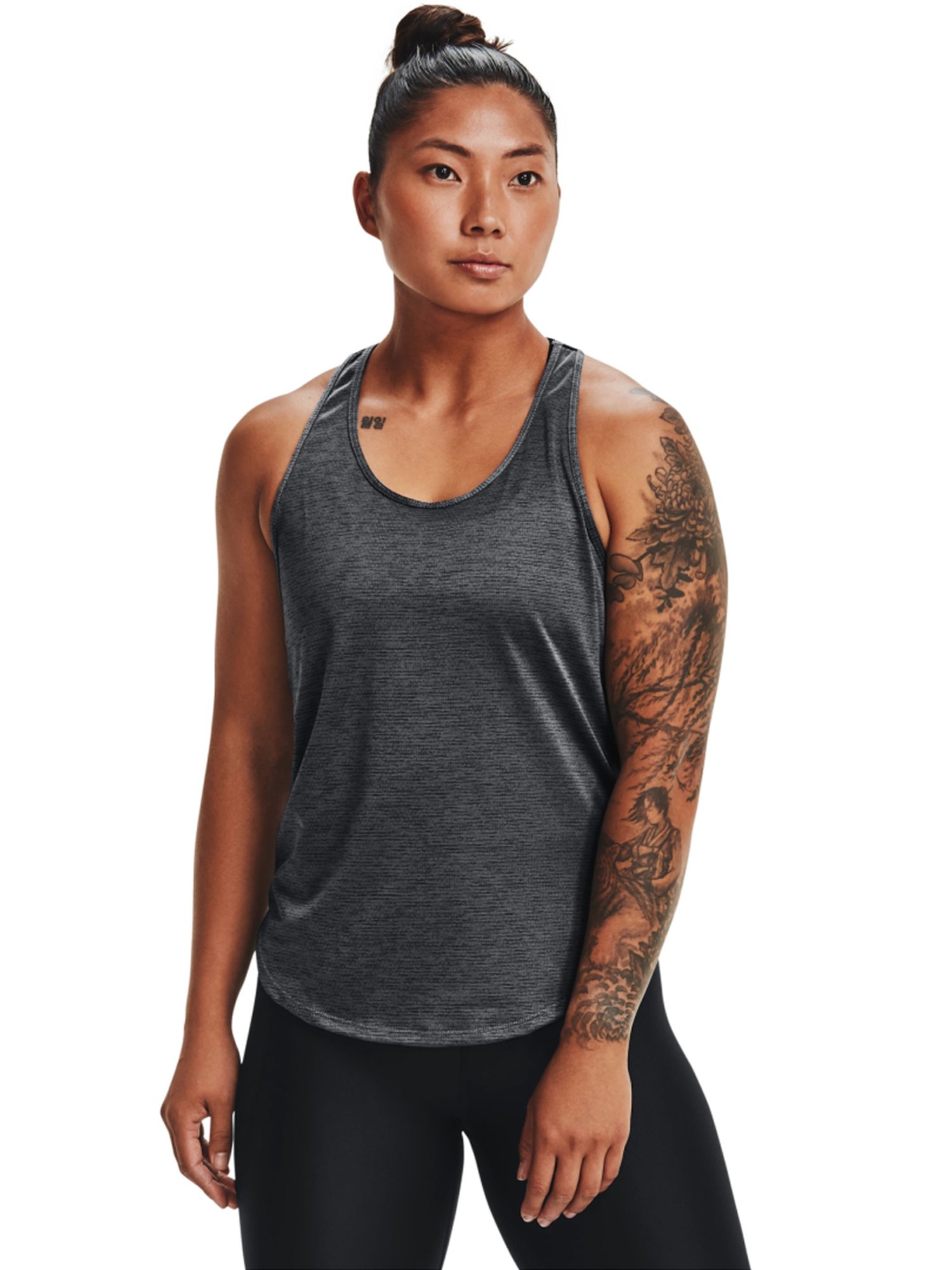 UNDER ARMOUR Grey Textured Pattern Tank Top