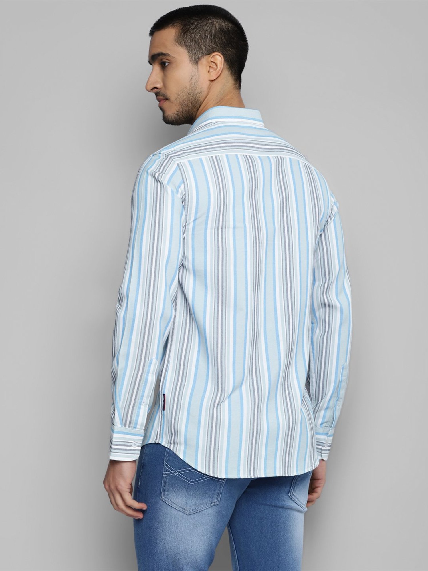 Allen cooper Multicolor Regular Fit Striped Cotton Shirt