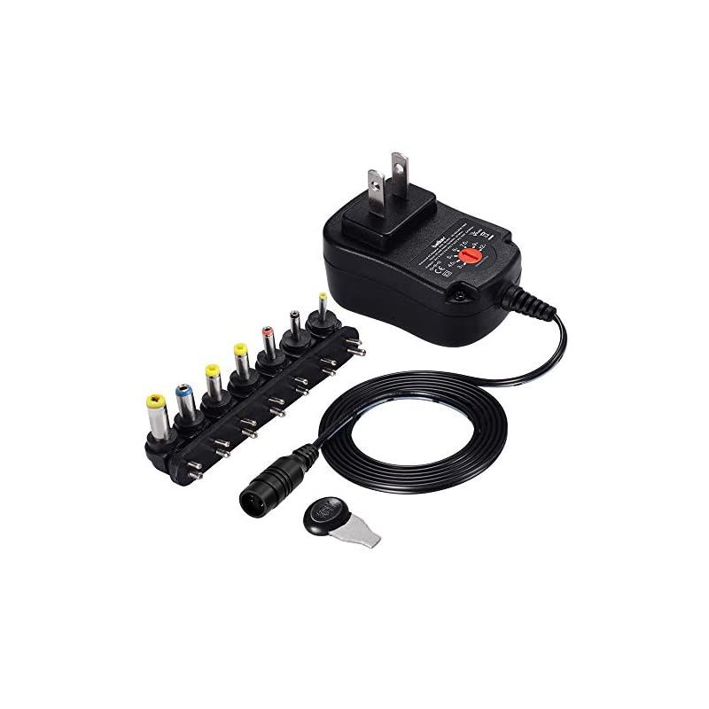 12W Universal 3V 4.5V 5V 6V 7.5V 9V 12V AC DC Adapter Power Supply for Household Electronics Mp3 Routers TV Boxes LCD Tablets CCTV IP Cameras Max. 1000mA [BB]