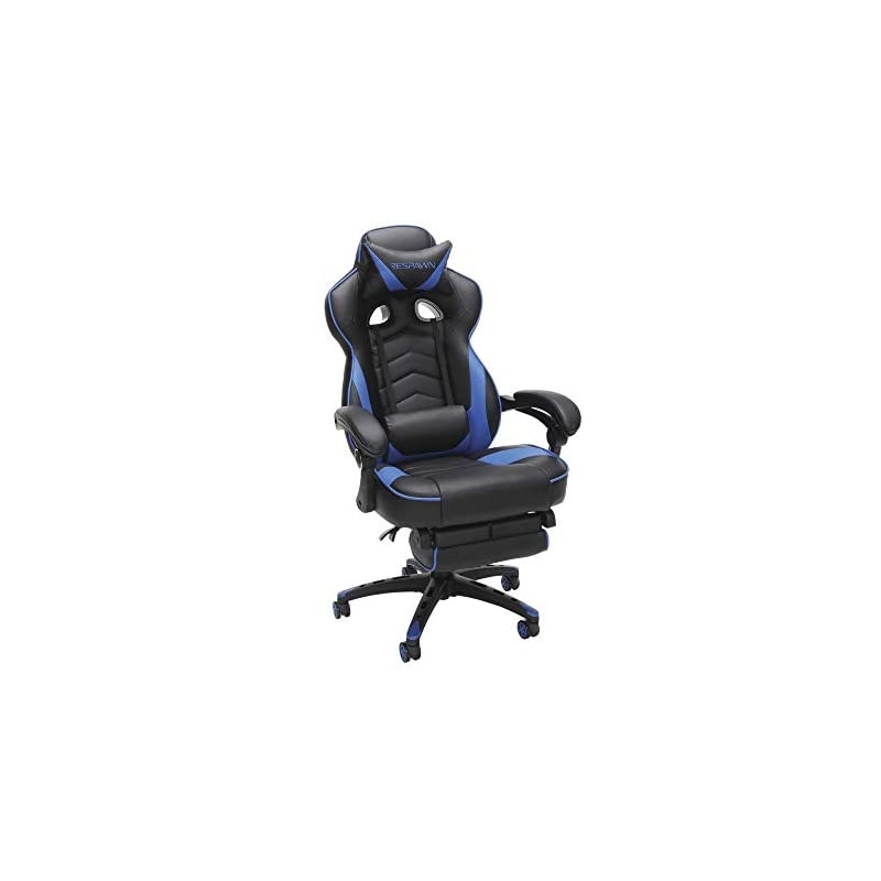 110 Racing Style Gaming Chair, Reclining Ergonomic Chair with Footrest, in Blue (RSP-110-BLU)