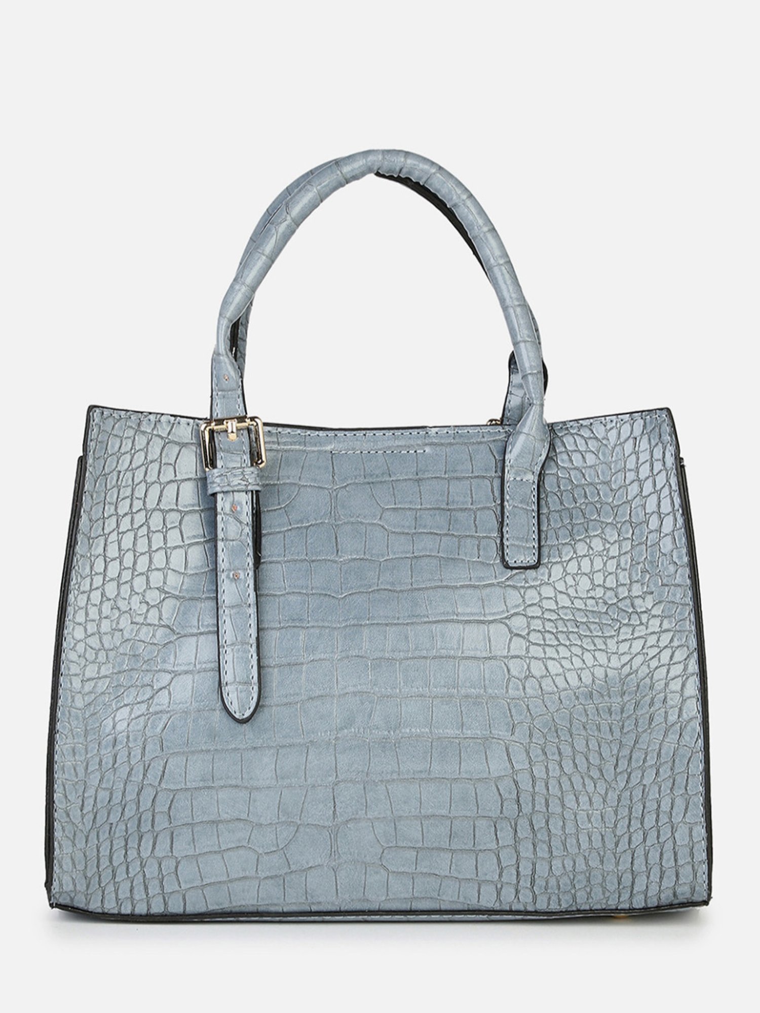 HauteSauce Grey Textured Medium Handheld Handbag