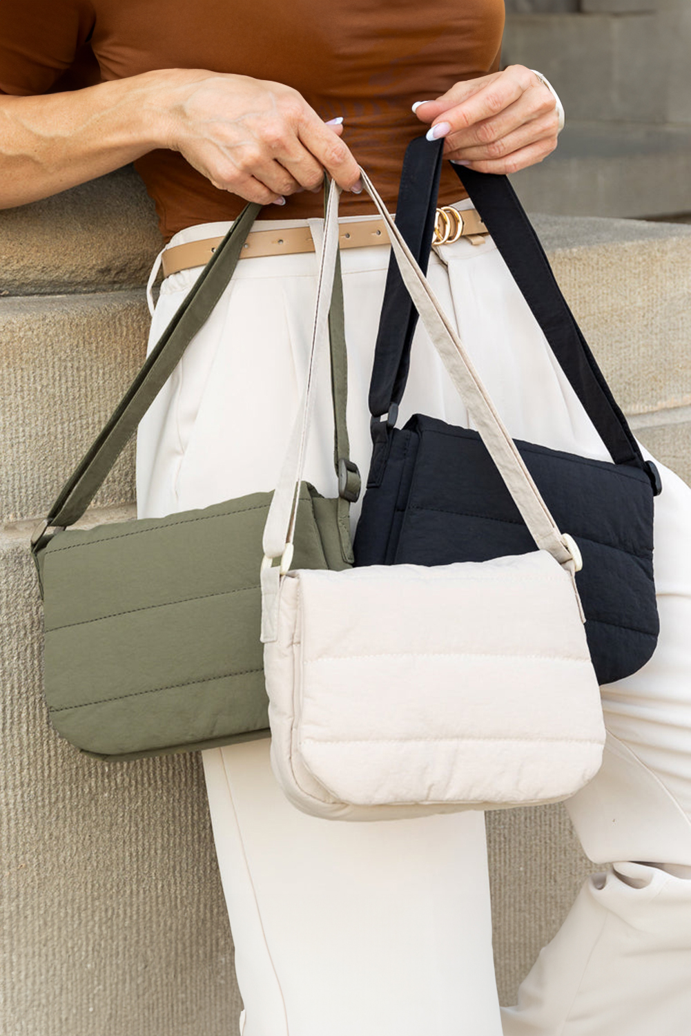 Brown Faux Leather Zipped Western Crossbody Sling Bag